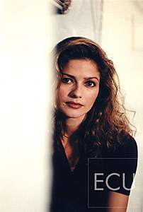 Color photos of the actress Jill Hennessy during the filming of a movie with Bon Jovi and Bai Ling in New York