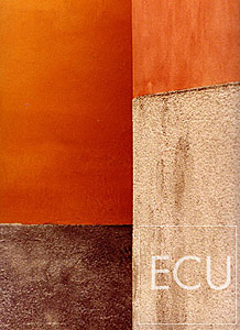 Color abstract photo of two walls that appear to be intersecting in the Castello sestiere of Venice, Italy